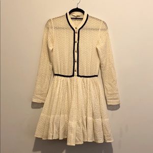 MOVING! Maje Ivory Crochet Midi Dress